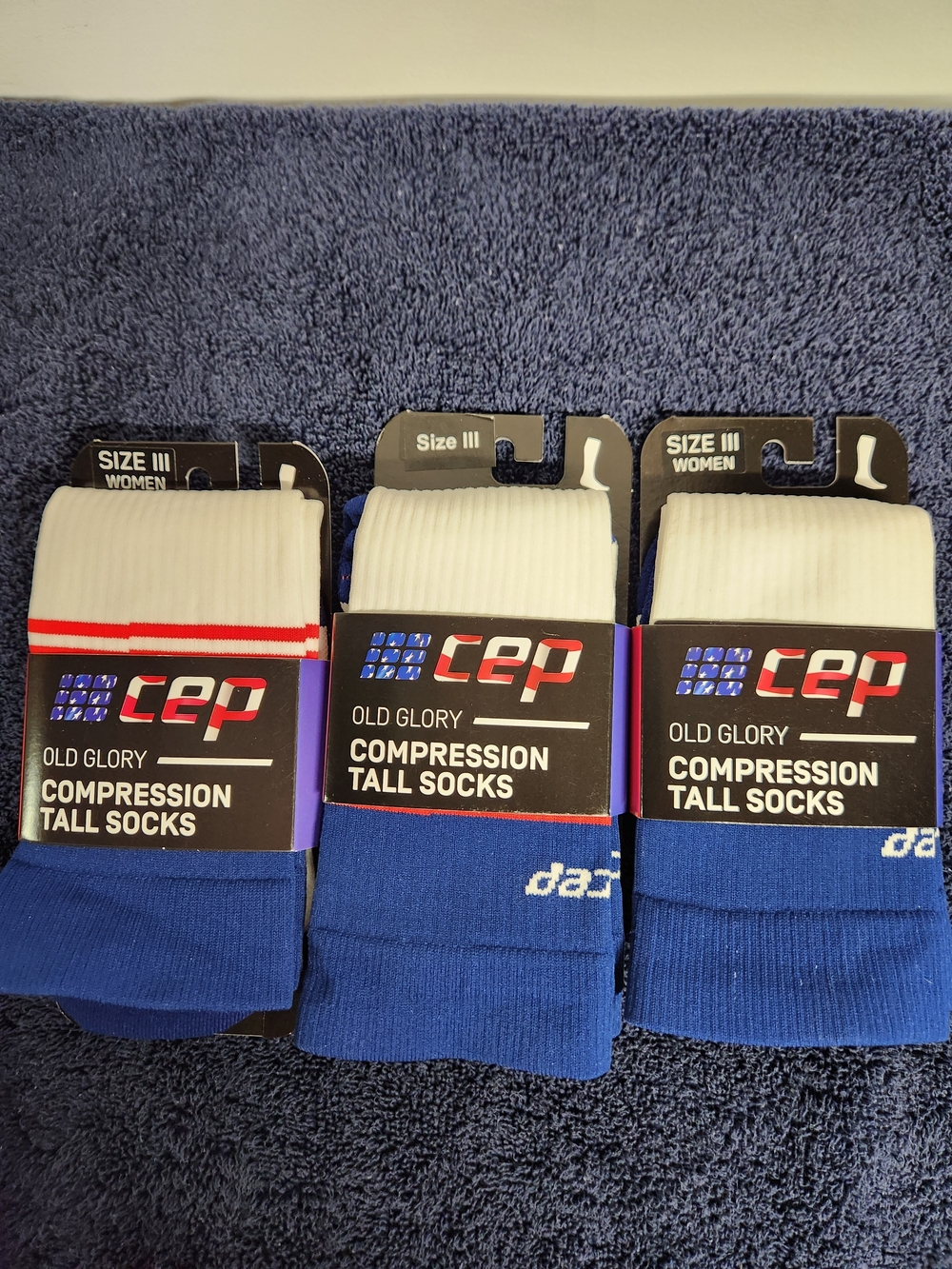 NWT CEP Old Glory Compression Tall Socks - 20-30 mmhg Sz III